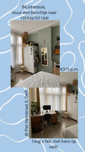 Kamer - Piet Heinstraat - Delft