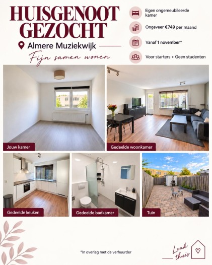 Kamer - Borodinstraat - Almere
